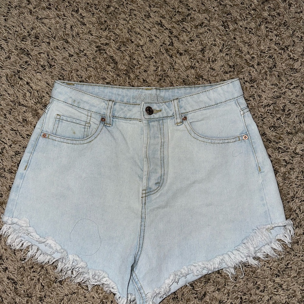 Wild Fable Light Blue Frayed Hem Jean Shorts